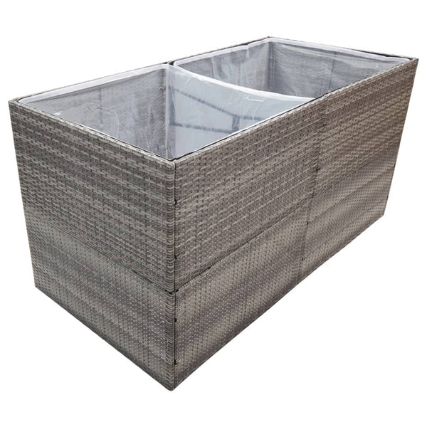 Garden Planter Grey 157X80x80 Cm Poly Rattan Planters & Vases