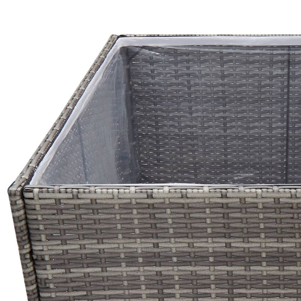 Garden Planter Grey 157X80x80 Cm Poly Rattan Planters & Vases