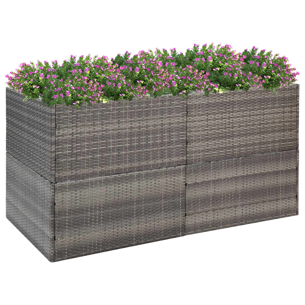 Garden Planter Grey 157X80x80 Cm Poly Rattan Planters & Vases