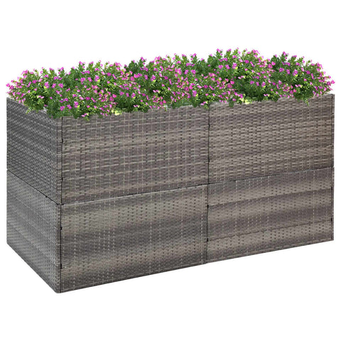 Garden Planter Grey 157X80x80 Cm Poly Rattan Planters & Vases
