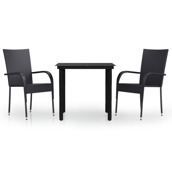 3 Piece Outdoor Dining Set Black Outdoor Dining Sets
