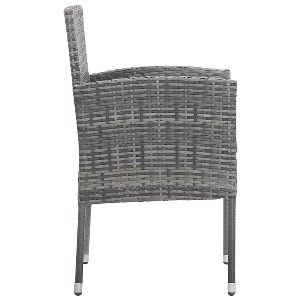Vidaxl Garden Chairs With Dark Grey Cushions 4 Pcs Poly Rattan Other Patio & Garden Furniture