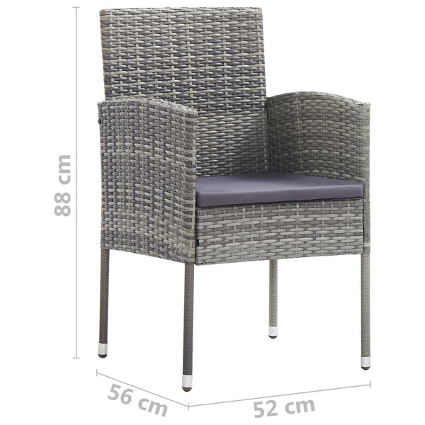 Vidaxl Garden Chairs With Dark Grey Cushions 4 Pcs Poly Rattan Other Patio & Garden Furniture