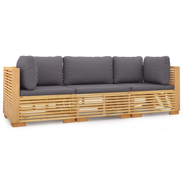 Vidaxl 3 Piece Garden Lounge Set With Cushions Solid Wood Teak Other Patio & Garden Furniture
