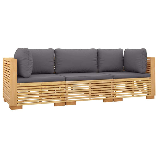 Vidaxl 3 Piece Garden Lounge Set With Cushions Solid Wood Teak Other Patio & Garden Furniture