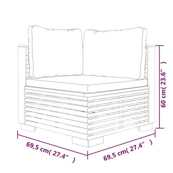 Vidaxl 3 Piece Garden Lounge Set With Cushions Solid Wood Teak Other Patio & Garden Furniture