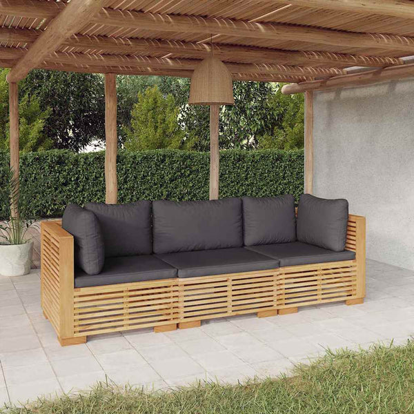 Vidaxl 3 Piece Garden Lounge Set With Cushions Solid Wood Teak Other Patio & Garden Furniture