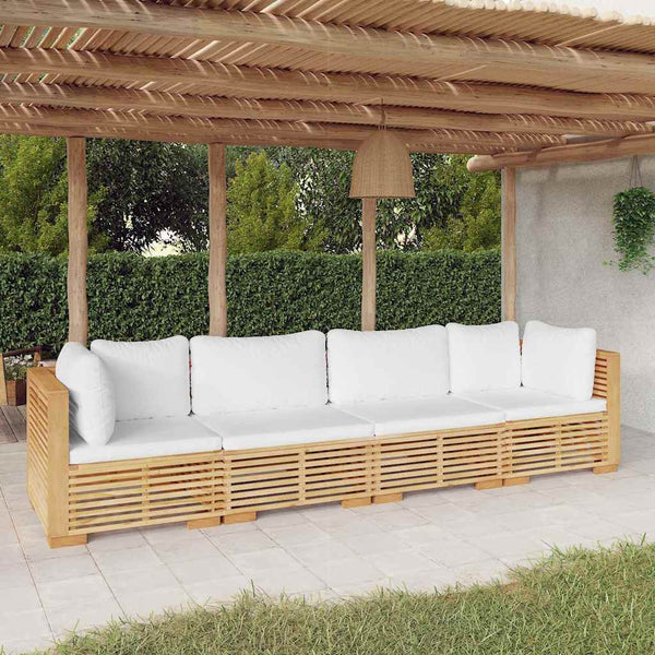 Vidaxl 4 Piece Garden Lounge Set With Cushions Solid Wood Teak Other Patio & Garden Furniture