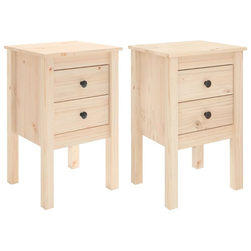 Bedside Cabinets 2 Pcs 40X35x61.5 Cm Solid Wood Pine