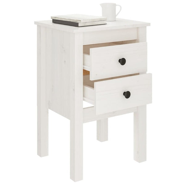 Bedside Cabinets 2 Pcs White 40X35x61.5 Cm Solid Wood Pine