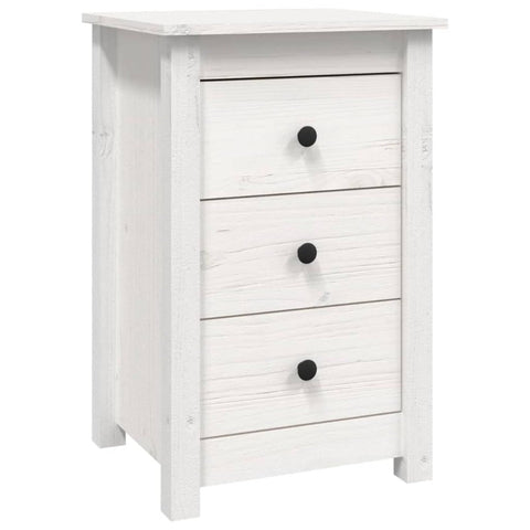 Vidaxl Bedside Cabinet White 40X35x61.5 Cm Solid Wood Pine