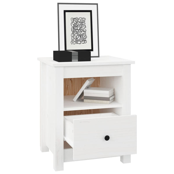 Bedside Cabinets 2 Pcs White 40X35x49 Cm Solid Wood Pine Bedside Tables