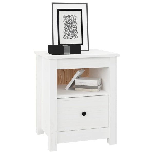 Bedside Cabinets 2 Pcs White 40X35x49 Cm Solid Wood Pine Bedside Tables
