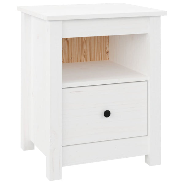 Bedside Cabinets 2 Pcs White 40X35x49 Cm Solid Wood Pine Bedside Tables