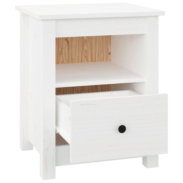 Bedside Cabinets 2 Pcs White 40X35x49 Cm Solid Wood Pine Bedside Tables