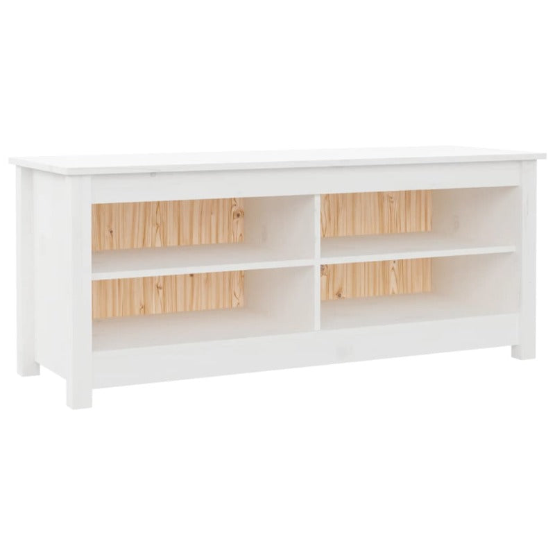 Shoe Bench White 110X38x45.5 Cm Solid Wood Pine Benches