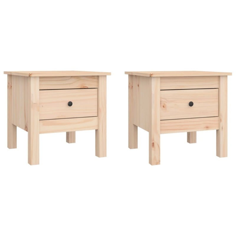 Side Tables 2 Pcs 40X40x39 Cm Solid Wood Pine