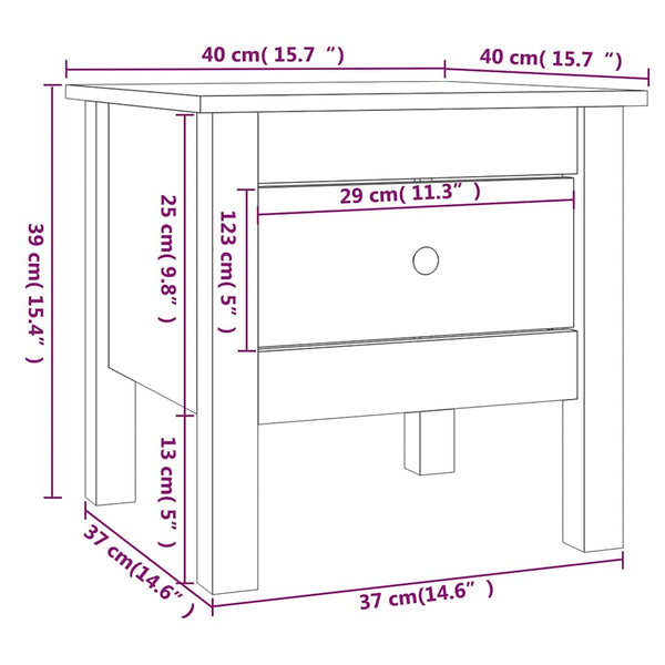 Vidaxl 2 Pcs 40X40x39 Cm Solid Wood Pine Side Tables