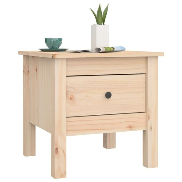 2 Pcs 40X40x39 Cm Solid Wood Pine Side Tables