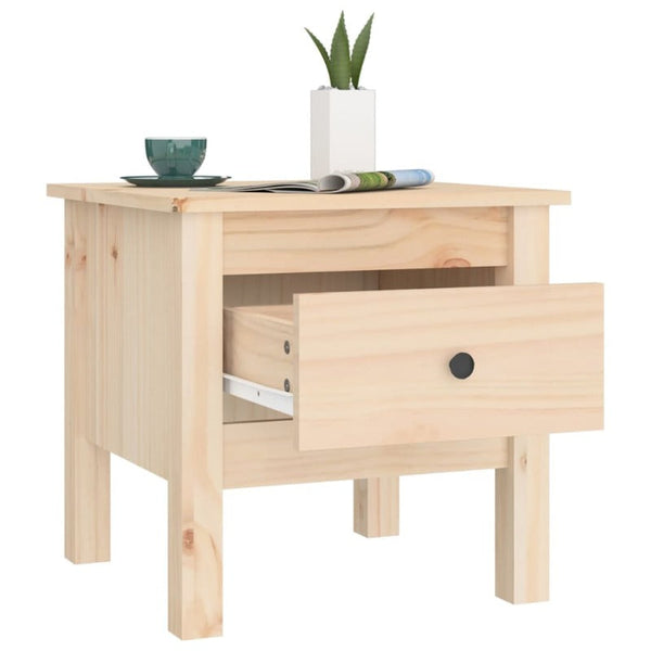 2 Pcs 40X40x39 Cm Solid Wood Pine Side Tables