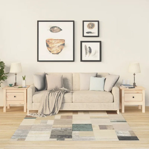 2 Pcs 40X40x39 Cm Solid Wood Pine Side Tables