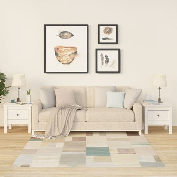 2 Pcs White 40X40x39 Cm Solid Wood Pine Side Tables