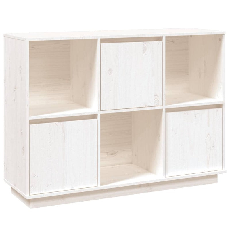 Sideboard White 110.5X35x80 Cm Solid Wood Pine Sideboards & Buffets