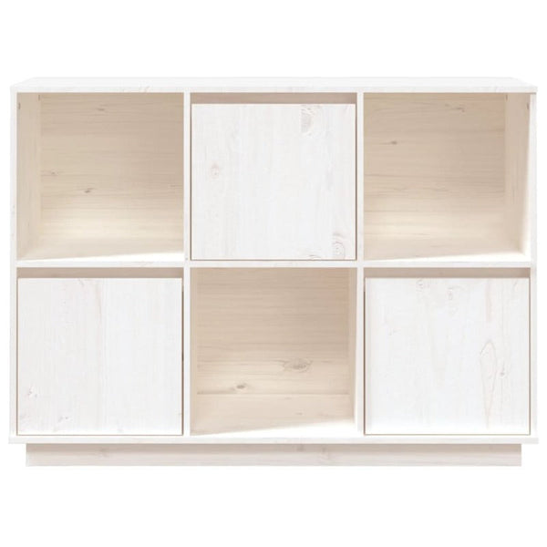 Sideboard White 110.5X35x80 Cm Solid Wood Pine Sideboards & Buffets