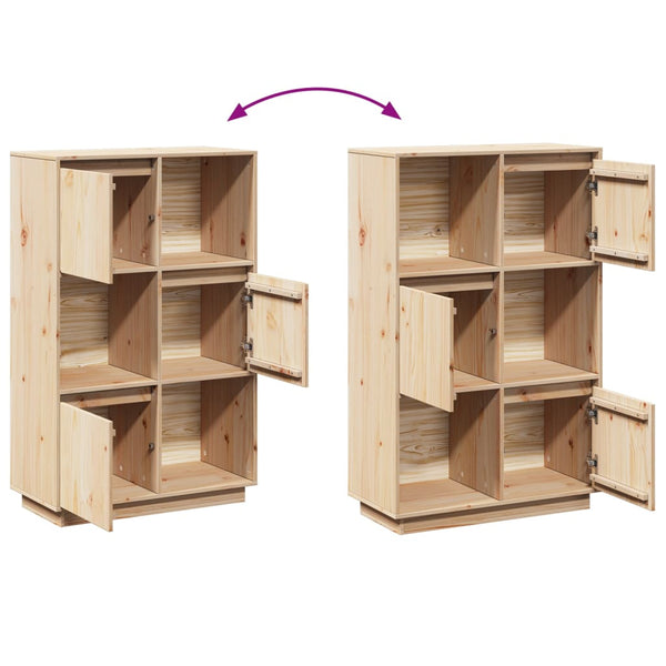 Highboard 74X35x117 Cm Solid Wood Pine Sideboards & Buffets