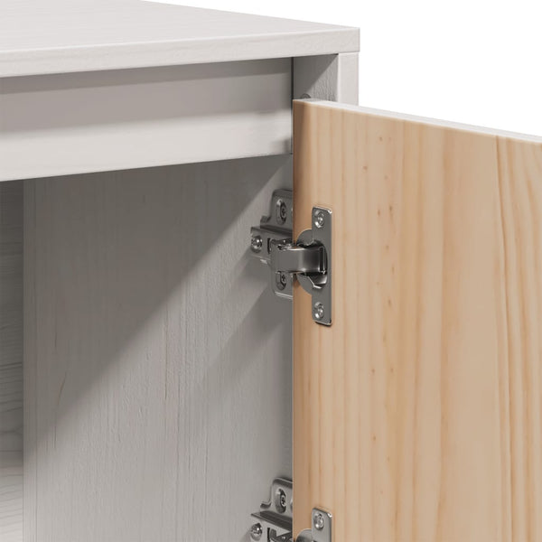 Highboard White 110.5X35x117 Cm Solid Wood Pine Sideboards & Buffets