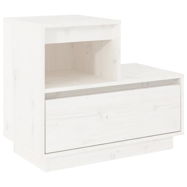Bedside Cabinets 2 Pcs White 60X34x51 Cm Solid Wood Pine Bedside Tables