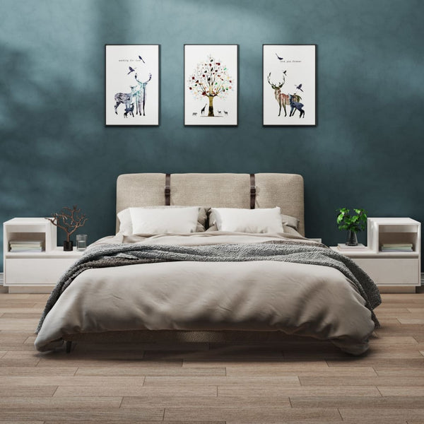 Bedside Cabinets 2 Pcs White 60X34x51 Cm Solid Wood Pine Bedside Tables