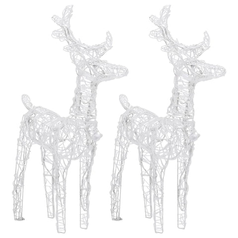 Christmas Reindeers 2 Pcs Cold White 80 Leds Acrylic Seasonal Decorations