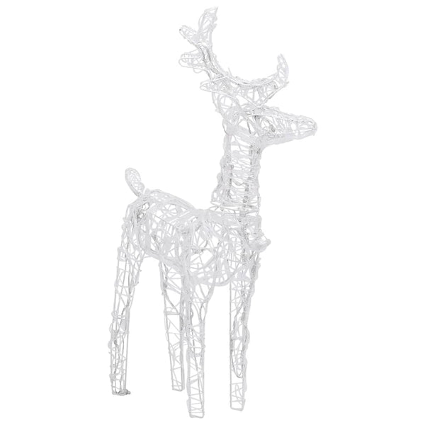 Christmas Reindeers 2 Pcs Cold White 80 Leds Acrylic Seasonal Decorations