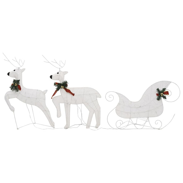 Reindeer & Sleigh Christmas Decoration 60 Leds Outdoor White Seasonal Decorations