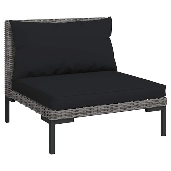 Vidaxl 5 Piece Garden Lounge Set With Cushions Poly Rattan Dark Grey Other Patio & Garden Furniture