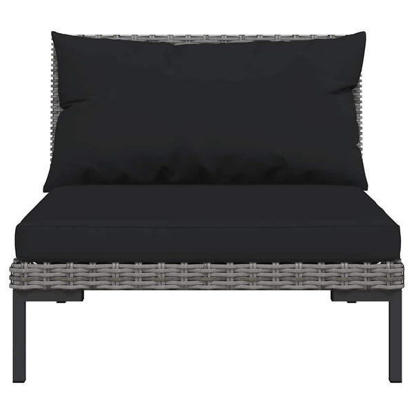 Vidaxl 5 Piece Garden Lounge Set With Cushions Poly Rattan Dark Grey Other Patio & Garden Furniture