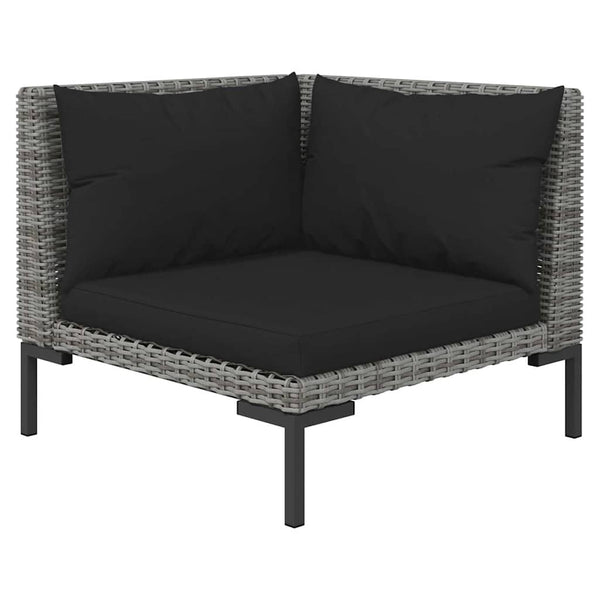 Vidaxl 5 Piece Garden Lounge Set With Cushions Poly Rattan Dark Grey Other Patio & Garden Furniture