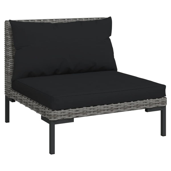 8 Piece Garden Lounge Set With Cushions Poly Rattan Dark Grey Patio Furniture Sets