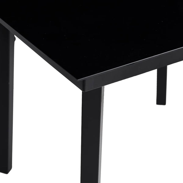 Garden Dining Table Black 200X100x74 Cm Steel And Glass Dining Tables