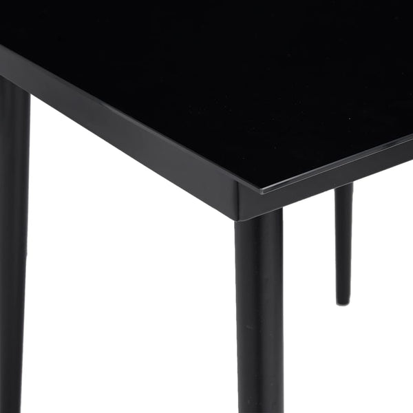 Garden Dining Table Black 200X100x74 Cm Steel And Glass Dining Tables