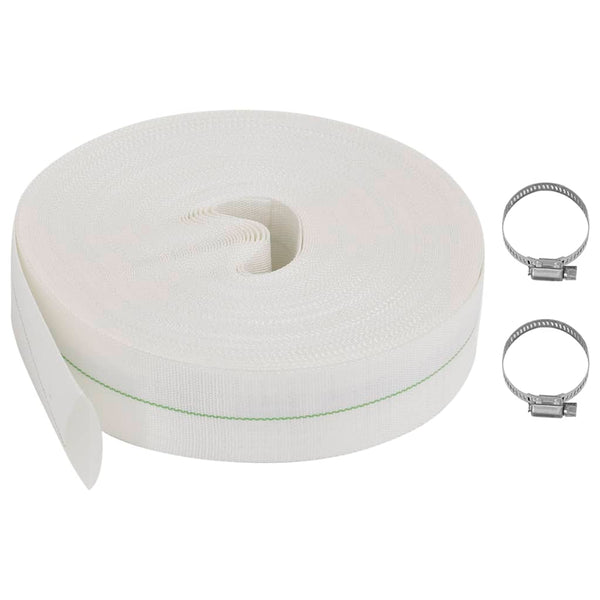 Vidaxl Flat Hose 25M 1.5" Pe White Hoses