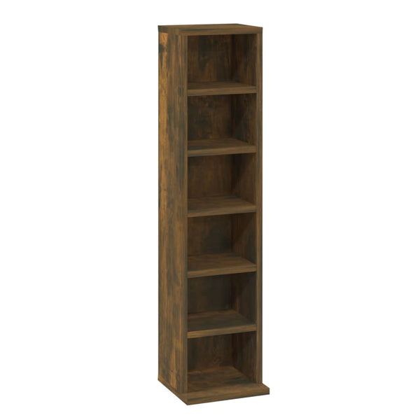 Cd Cabinet Smoked Oak 21X20x88 Cm Engineered Wood Cd & Video Racks