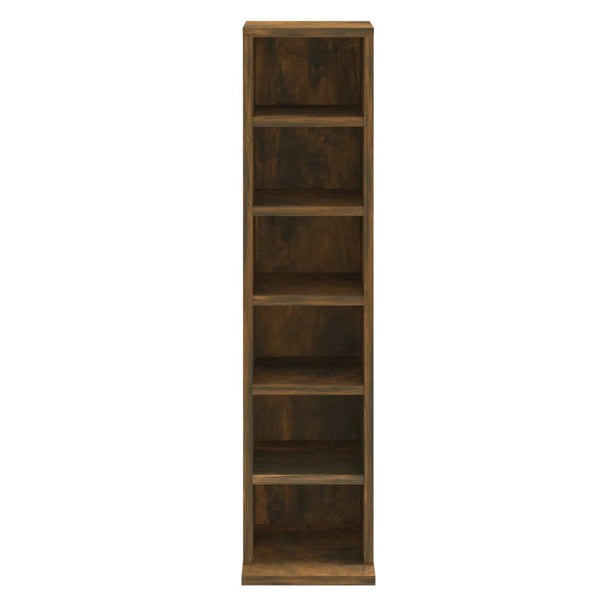 Cd Cabinet Smoked Oak 21X20x88 Cm Engineered Wood Cd & Video Racks