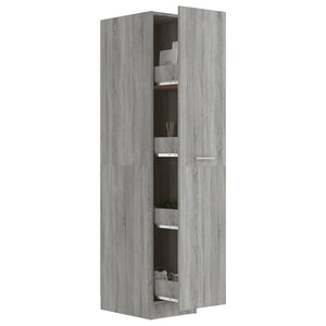 Apothecary Cabinet Grey Sonoma 30X42.5X150 Cm Engineered Wood
