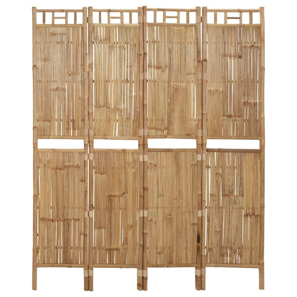 4 Panel Room Divider Bamboo 160X180 Cm Screens & Room Dividers