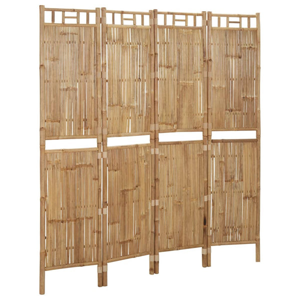 4 Panel Room Divider Bamboo 160X180 Cm Screens & Room Dividers