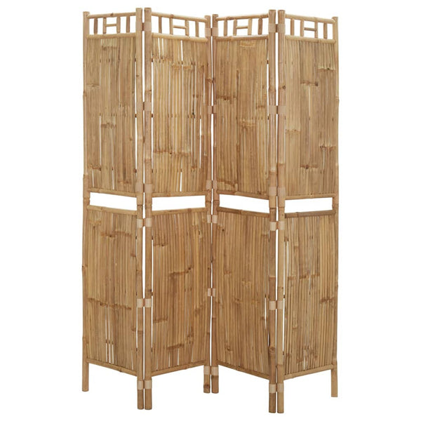 4 Panel Room Divider Bamboo 160X180 Cm Screens & Room Dividers