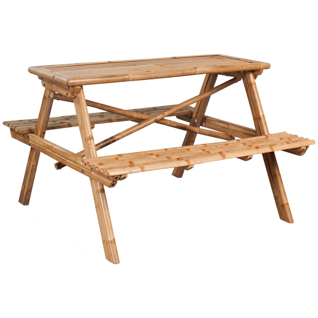 Picnic Table 115X115x81 Cm Bamboo Camping Tables