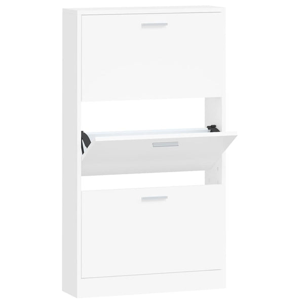 Shoe Cabinet White 59X17x108 Cm Engineered Wood Shoe Cabinets